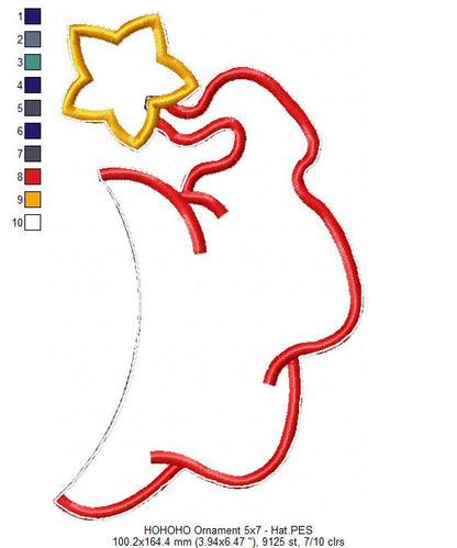 HO HO HO Ornament - ITH Project - Machine Embroidery Design