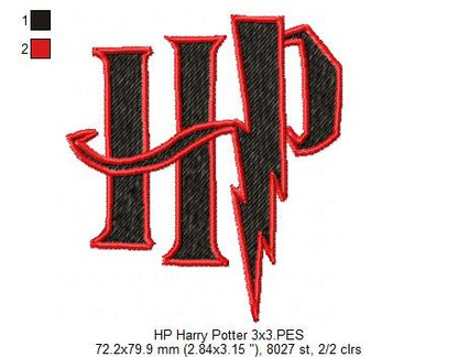 Wizard Boy HP - Fill Stitch Machine Embroidery Design