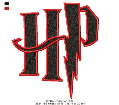 Wizard Boy HP - Fill Stitch Machine Embroidery Design