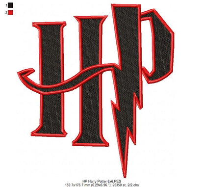 Wizard Boy HP - Fill Stitch Machine Embroidery Design