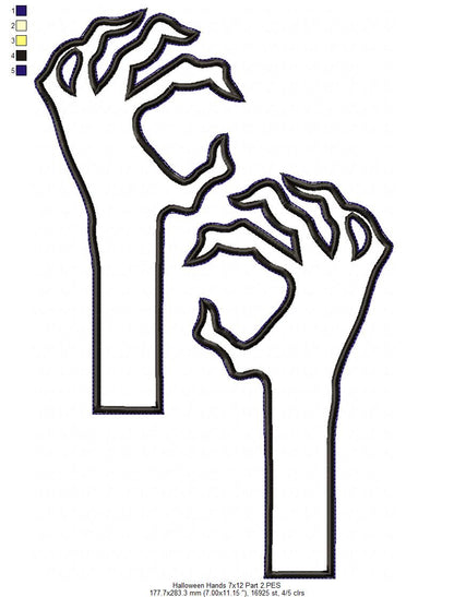 Graveyard and Zombie Hands - ITH Project - Machine Embroidery Design