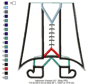 Cute Vampire Ornament - ITH Project - Machine Embroidery Design