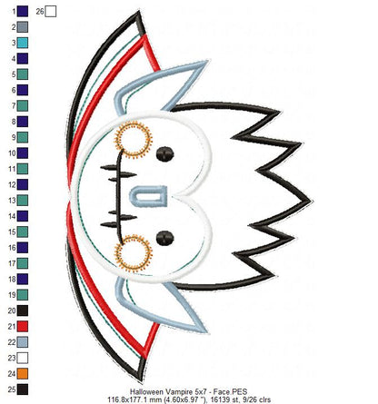 Cute Vampire Ornament - ITH Project - Machine Embroidery Design