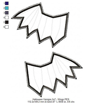 Cute Vampire Ornament - ITH Project - Machine Embroidery Design