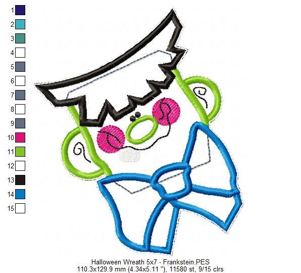 Happy Halloween Wreath - ITH Project - Machine Embroidery Design