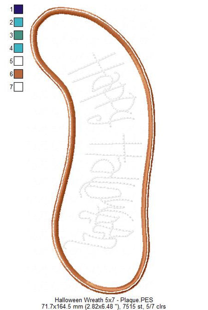 Happy Halloween Wreath - ITH Project - Machine Embroidery Design