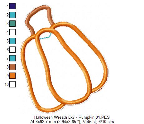 Happy Halloween Wreath - ITH Project - Machine Embroidery Design