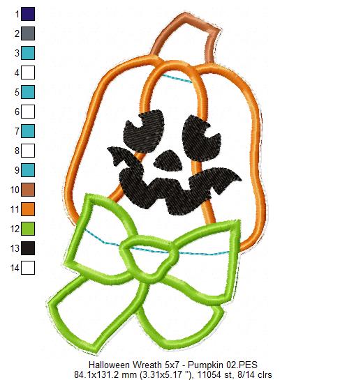 Happy Halloween Wreath - ITH Project - Machine Embroidery Design