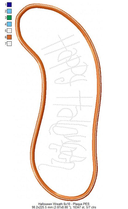 Happy Halloween Wreath - ITH Project - Machine Embroidery Design