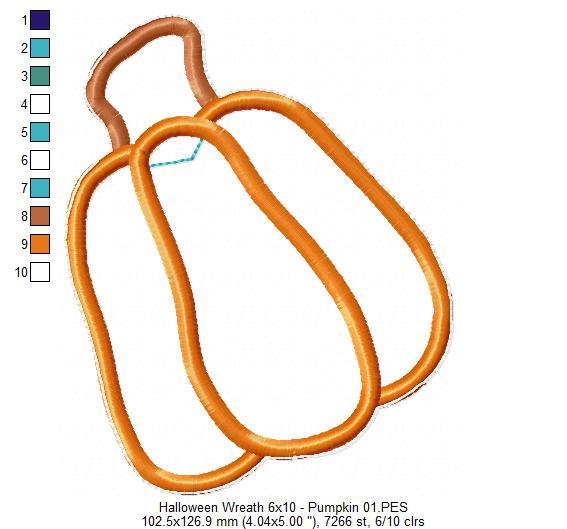 Happy Halloween Wreath - ITH Project - Machine Embroidery Design