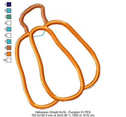 Happy Halloween Wreath - ITH Project - Machine Embroidery Design