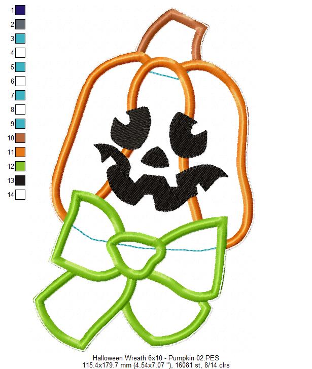 Happy Halloween Wreath - ITH Project - Machine Embroidery Design