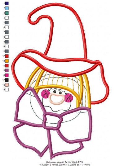 Happy Halloween Wreath - ITH Project - Machine Embroidery Design