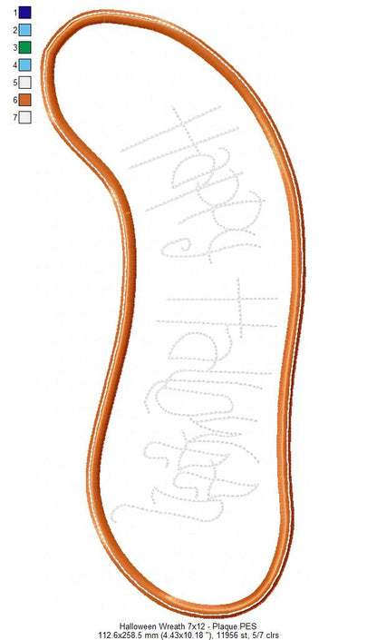 Happy Halloween Wreath - ITH Project - Machine Embroidery Design