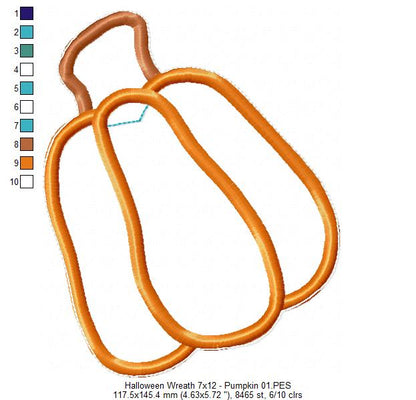 Happy Halloween Wreath - ITH Project - Machine Embroidery Design