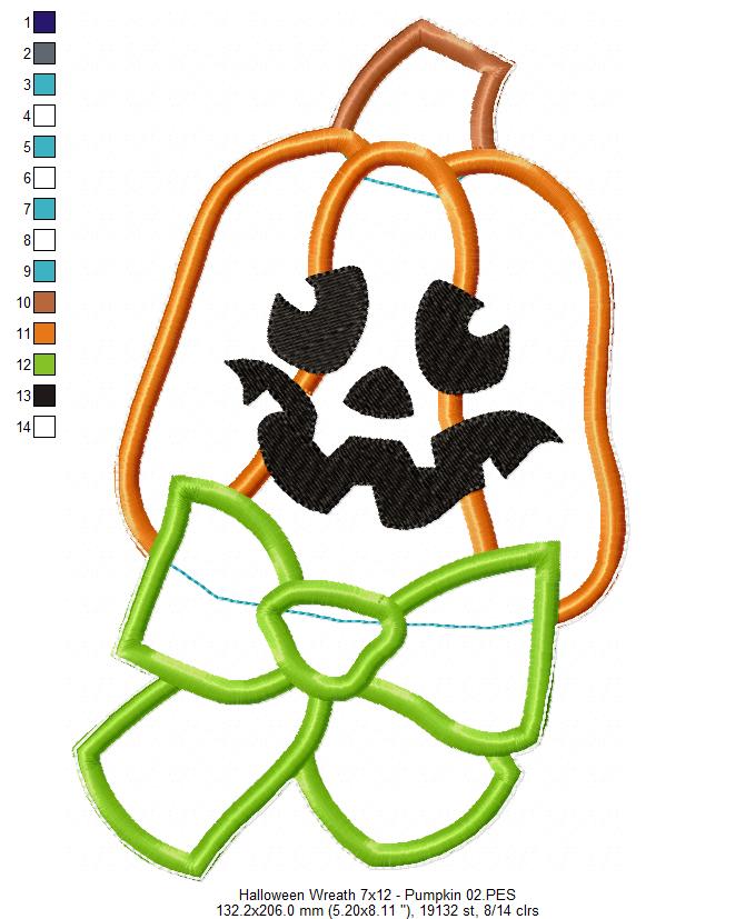 Happy Halloween Wreath - ITH Project - Machine Embroidery Design