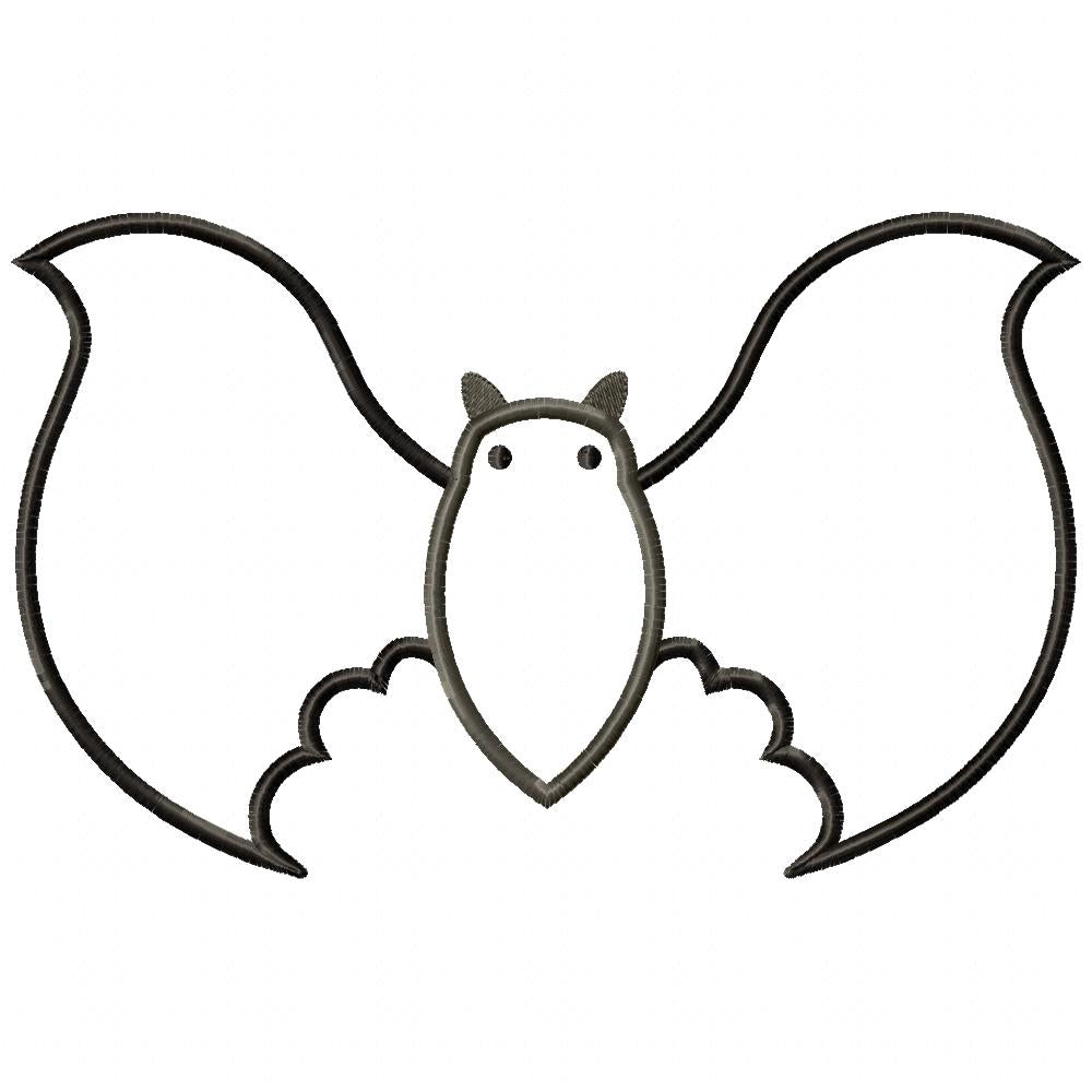 Halloween Bat - Applique - Machine Embroidery Design