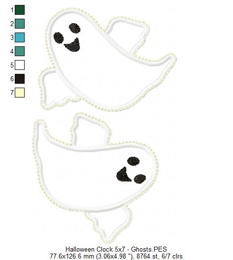 Halloween Clock Ornament - ITH Project - Machine Embroidery Design