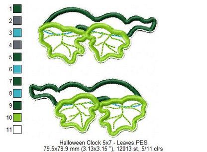 Halloween Clock Ornament - ITH Project - Machine Embroidery Design