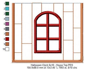 Halloween Clock Ornament - ITH Project - Machine Embroidery Design