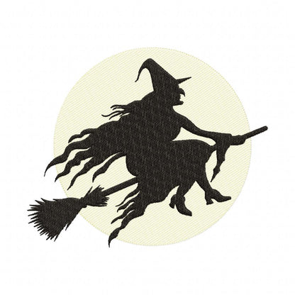 Witch and Moon - Fill Stich - Machine Embroidery Design