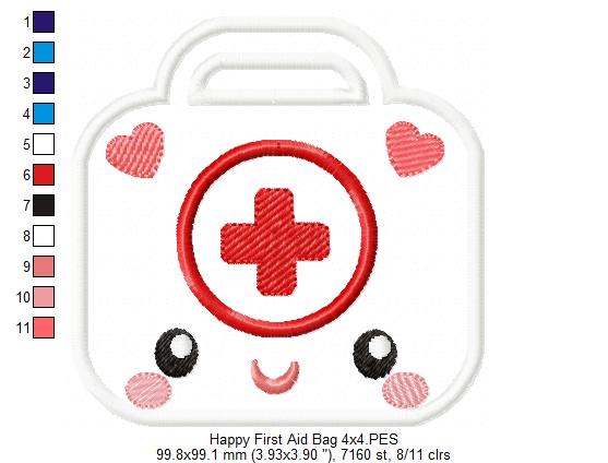 Happy Doctor First Aid Bag - Applique Embroidery