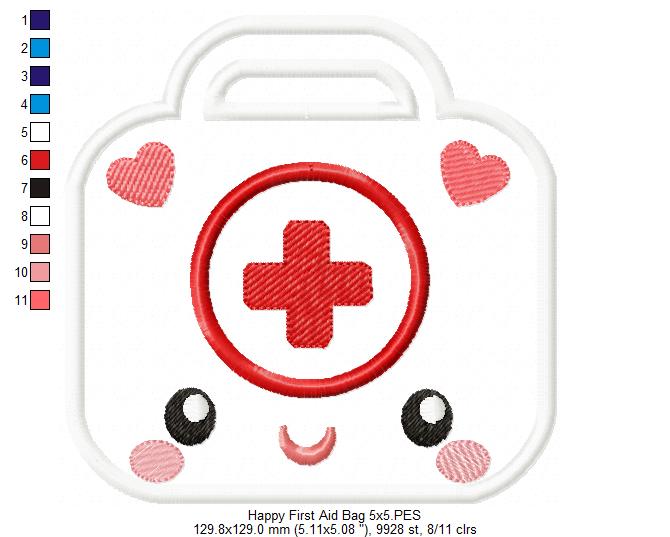 Happy Doctor First Aid Bag - Applique Embroidery