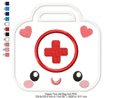 Happy Doctor First Aid Bag - Applique Embroidery