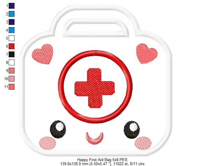 Happy Doctor First Aid Bag - Applique Embroidery