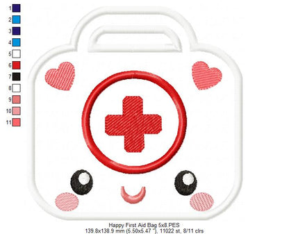 Happy Doctor First Aid Bag - Applique Embroidery