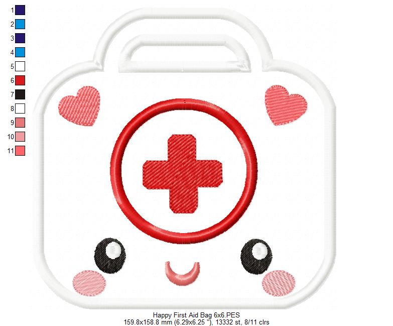 Happy Doctor First Aid Bag - Applique Embroidery