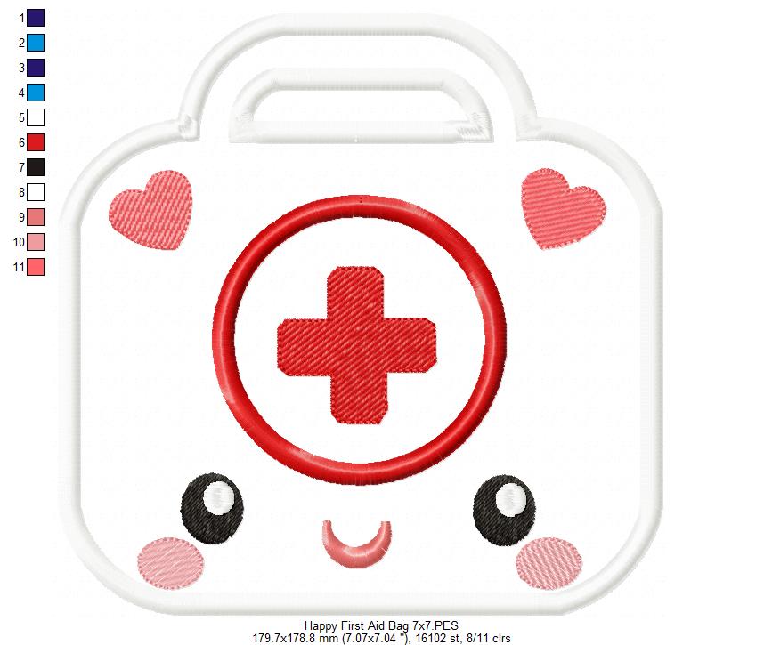 Happy Doctor First Aid Bag - Applique Embroidery