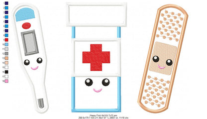 Happy First Aid kit - Applique - Machine Embroidery Design