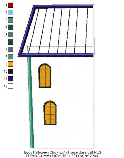 Happy Halloween Clock Ornament - ITH Project - Machine Embroidery Design