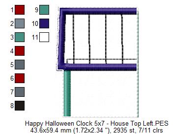Happy Halloween Clock Ornament - ITH Project - Machine Embroidery Design