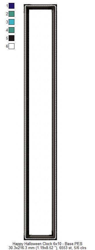 Happy Halloween Clock Ornament - ITH Project - Machine Embroidery Design