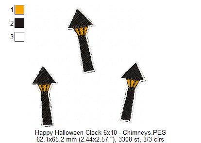 Happy Halloween Clock Ornament - ITH Project - Machine Embroidery Design