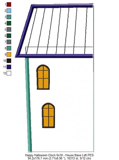 Happy Halloween Clock Ornament - ITH Project - Machine Embroidery Design