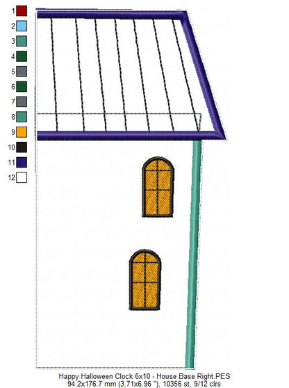Happy Halloween Clock Ornament - ITH Project - Machine Embroidery Design