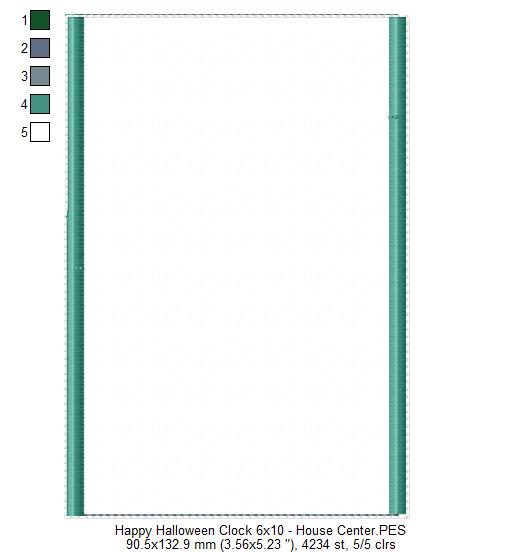 Happy Halloween Clock Ornament - ITH Project - Machine Embroidery Design