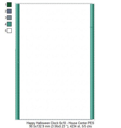 Happy Halloween Clock Ornament - ITH Project - Machine Embroidery Design