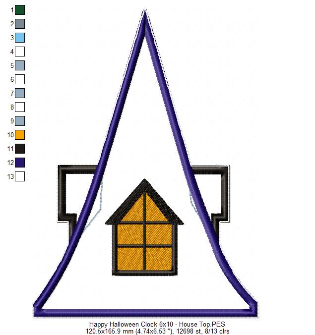 Happy Halloween Clock Ornament - ITH Project - Machine Embroidery Design