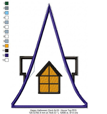 Happy Halloween Clock Ornament - ITH Project - Machine Embroidery Design