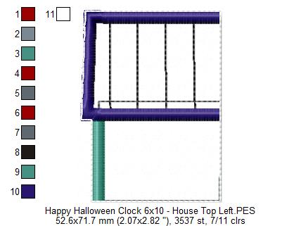 Happy Halloween Clock Ornament - ITH Project - Machine Embroidery Design