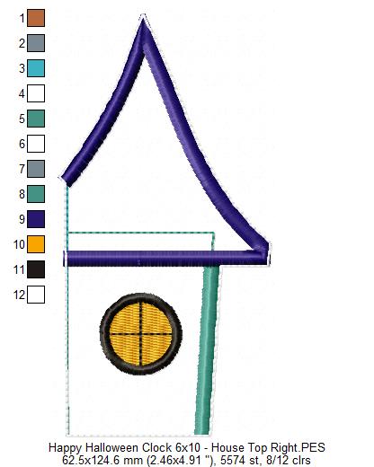 Happy Halloween Clock Ornament - ITH Project - Machine Embroidery Design