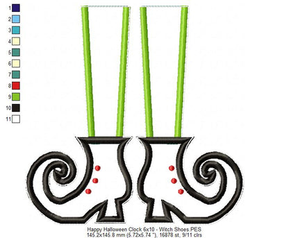 Happy Halloween Clock Ornament - ITH Project - Machine Embroidery Design