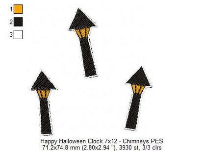 Happy Halloween Clock Ornament - ITH Project - Machine Embroidery Design