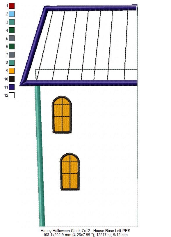 Happy Halloween Clock Ornament - ITH Project - Machine Embroidery Design
