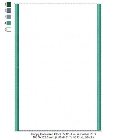 Happy Halloween Clock Ornament - ITH Project - Machine Embroidery Design