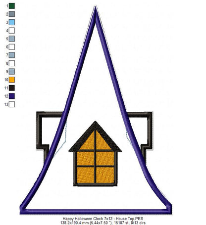 Happy Halloween Clock Ornament - ITH Project - Machine Embroidery Design